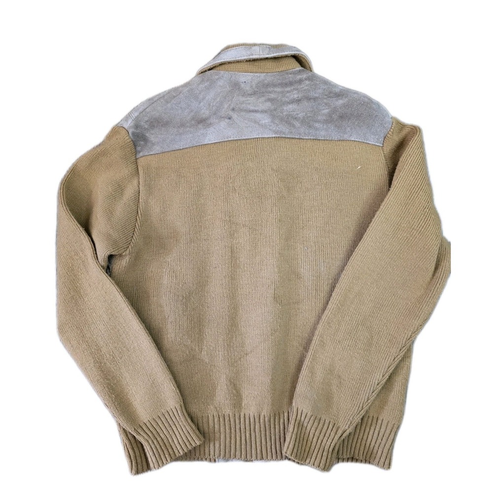 Troy Hill LTD 1980's Leather Jacket Tan Suede Acrylic Tan Large Vintage - Picture 3 of 5